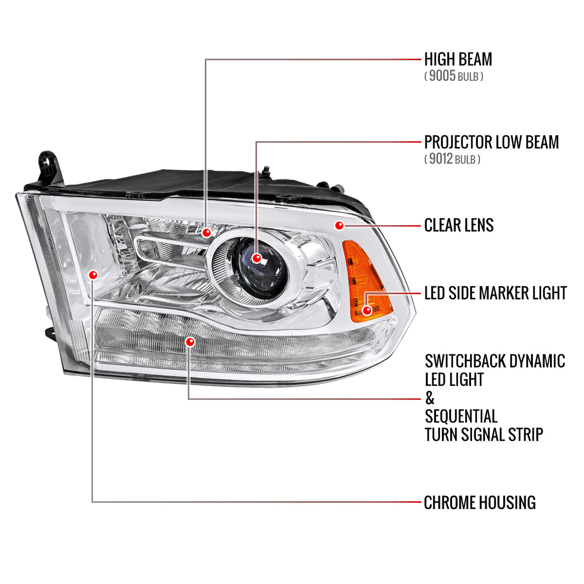 Spec-D Ram 2500 15 chrome headlights