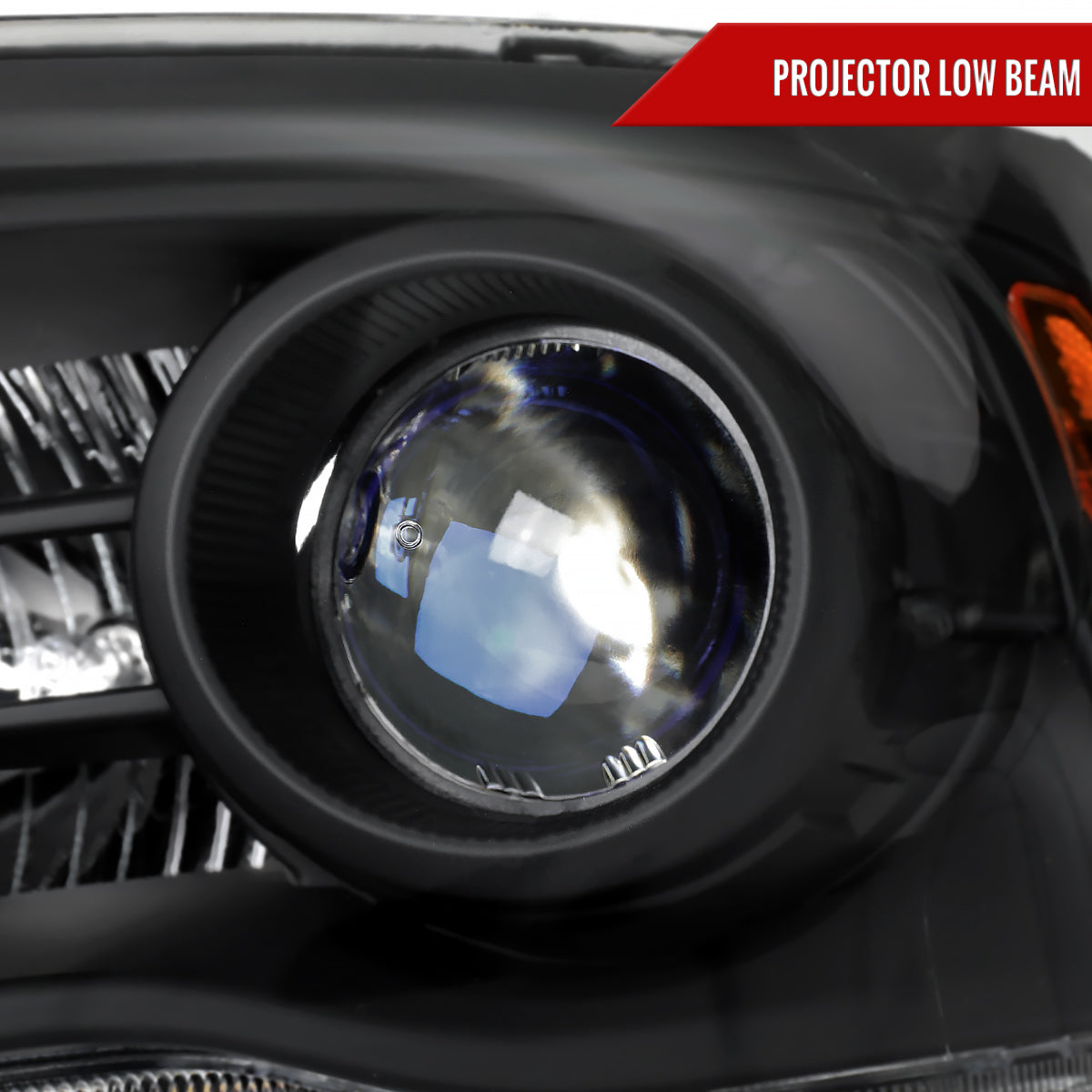Spec-D 2015 RAM 1500 black LED bar Projector headlights