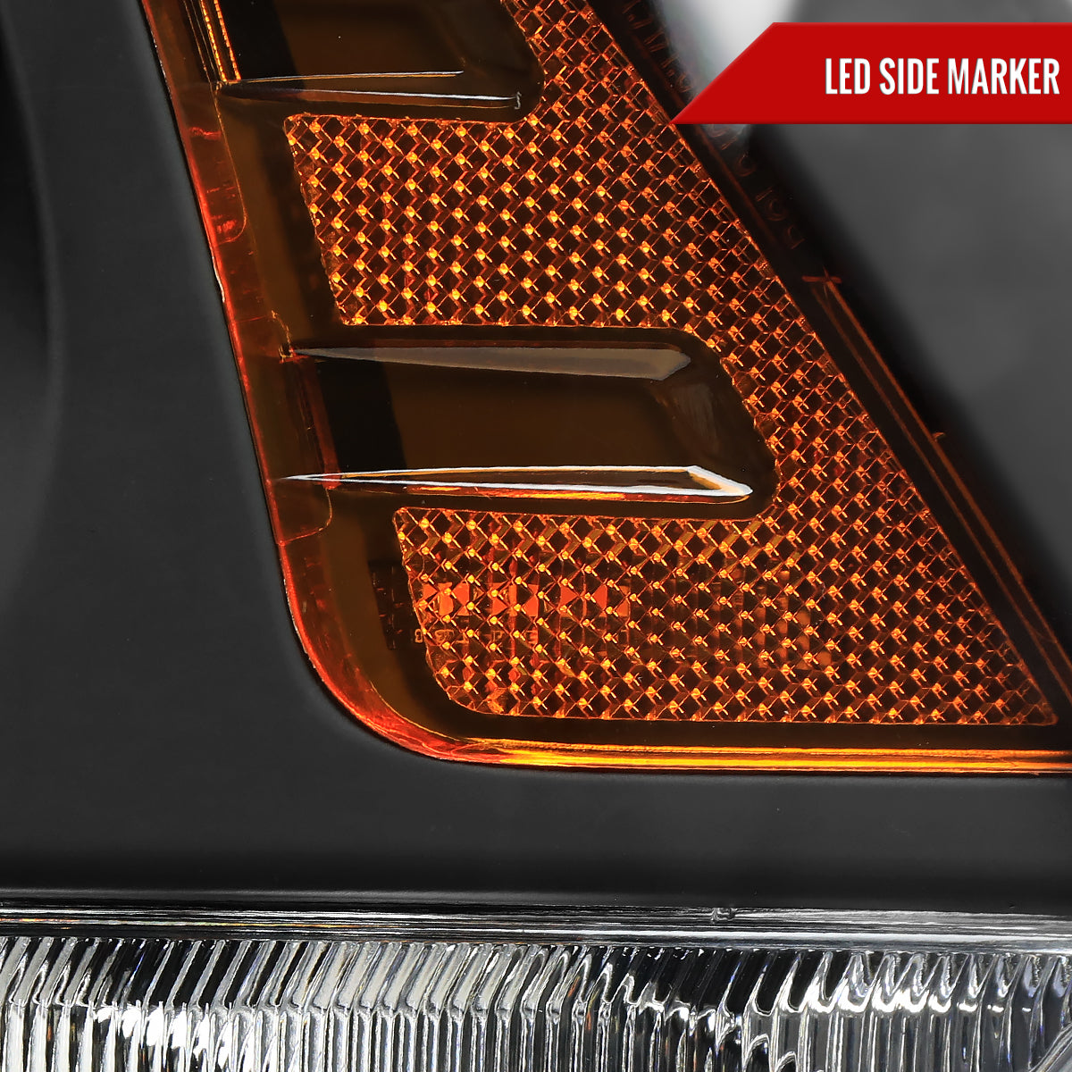 Spec-D 13-2018 RAM 1500 black LED bar Projector headlights