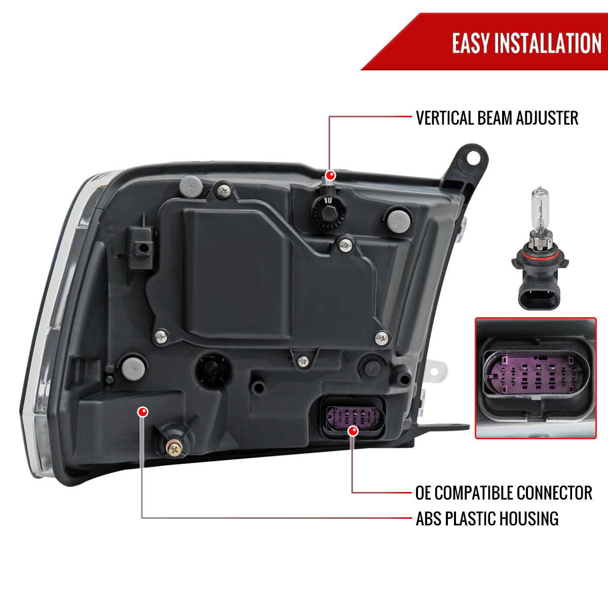 13-2018 RAM 1500 Spec-D black Projector headlights