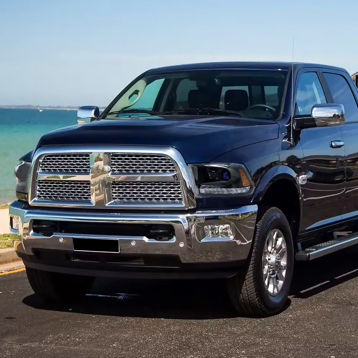 Spec-D 13-2018 RAM 1500 black Projector headlights