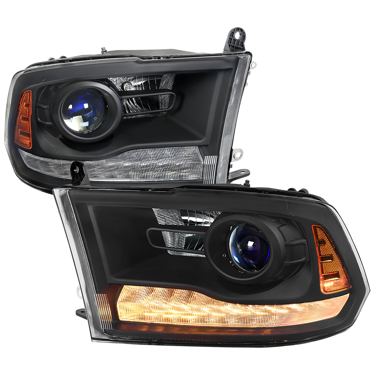 Spec-D 2013 RAM 1500 black Projector headlights upgrade