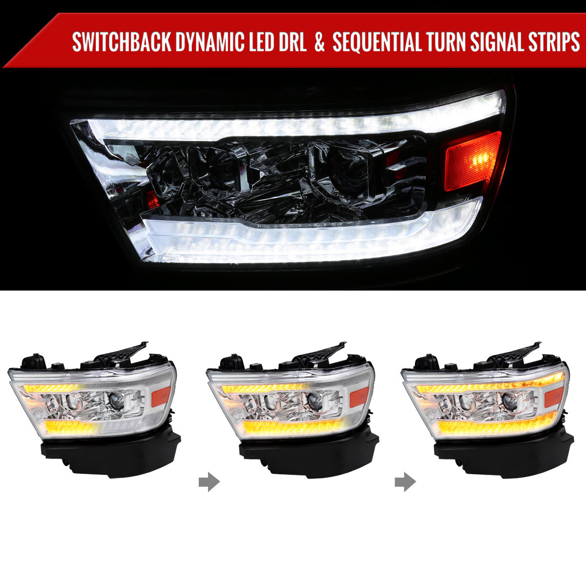 2020 Ram Spec-D chrome aftermarket headlights