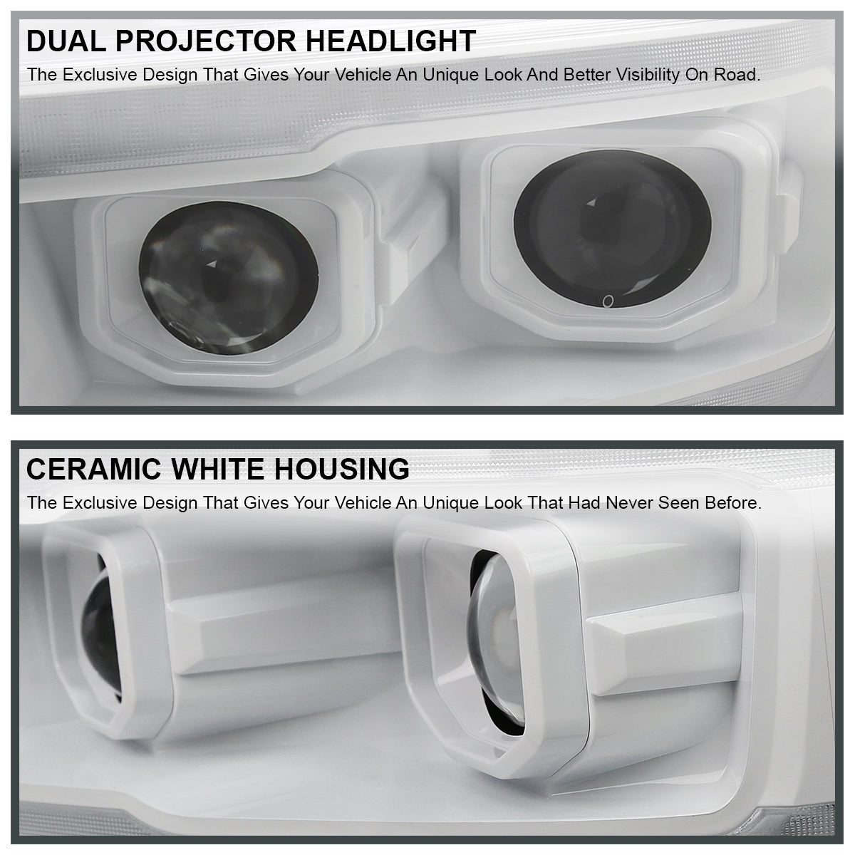 2020 RAm 1500 White Spec-D aftermarket headlights