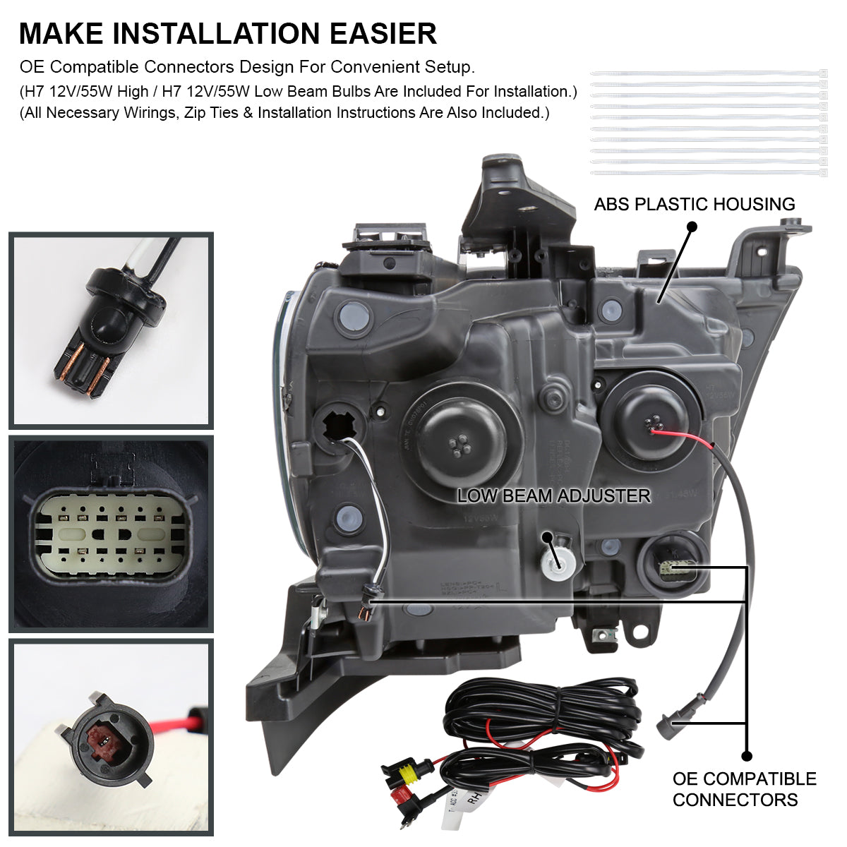 Spec-D RAm 1500 White 21 headlights