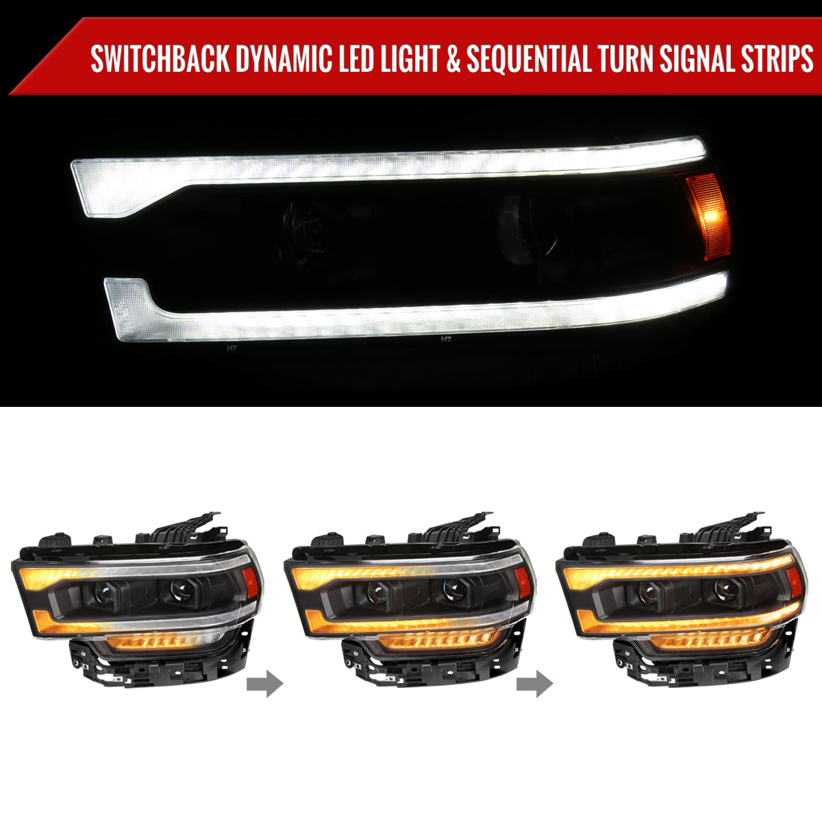 2020 Ram Black Spec-D aftermarket headlights