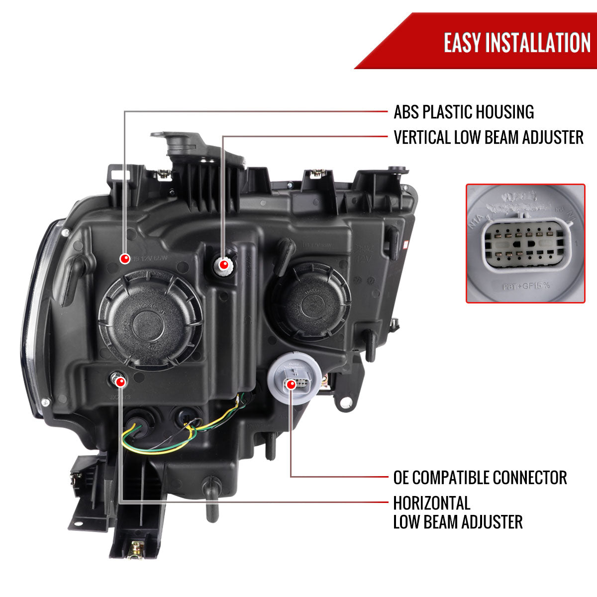 20 Ram Projector Black Spec-D headlights