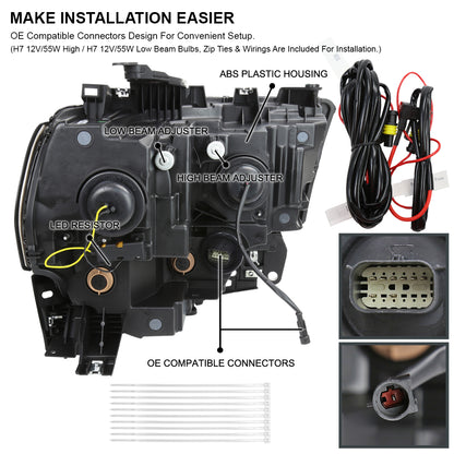 Spec-D Ram Pro White 21 headlights