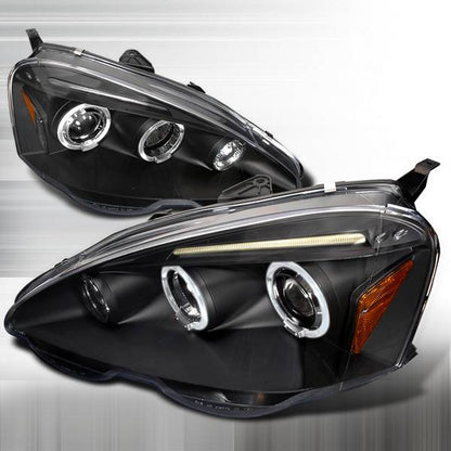 2002-2004 RSX Headlights (Projector, Halo, in Black housing)