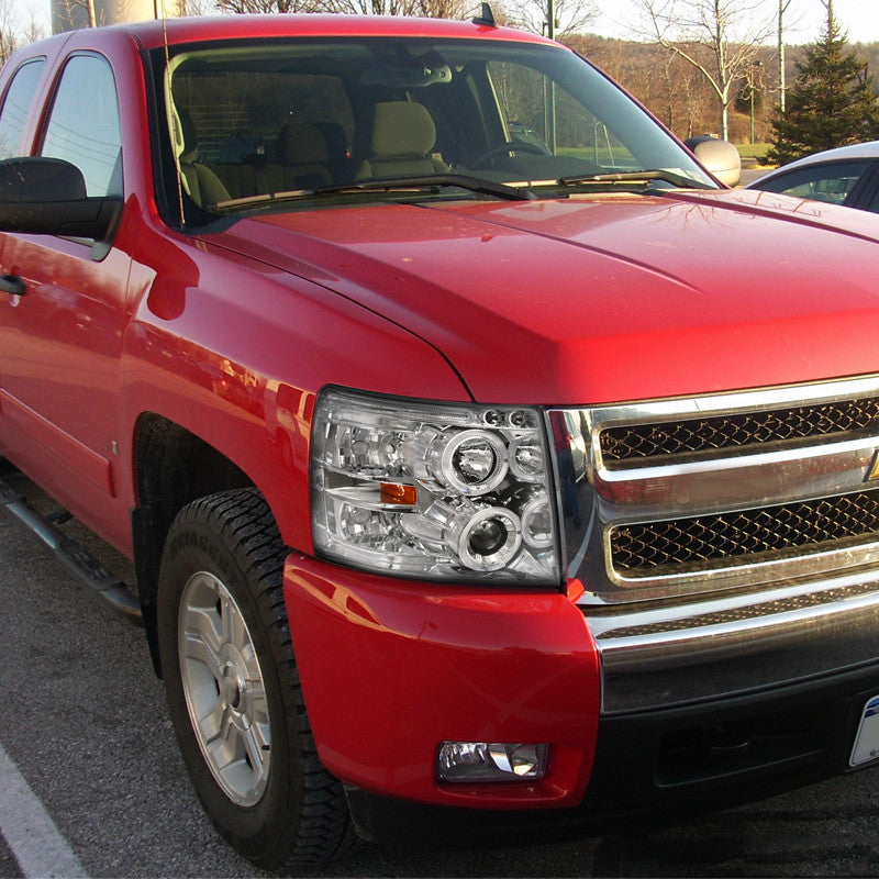 Halo Led Projector Headlights Installed Chevrolet Silverado