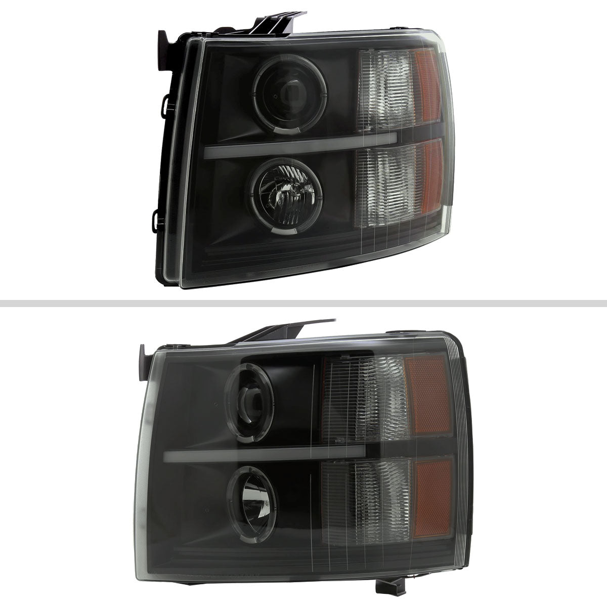 2008 Silverado Dual Blk Spec-D smoked aftermarket headlights