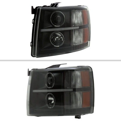 2008 Silverado Dual Blk Spec-D smoked aftermarket headlights