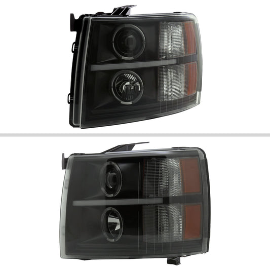 2008 Silverado Dual Blk Spec-D smoked aftermarket headlights