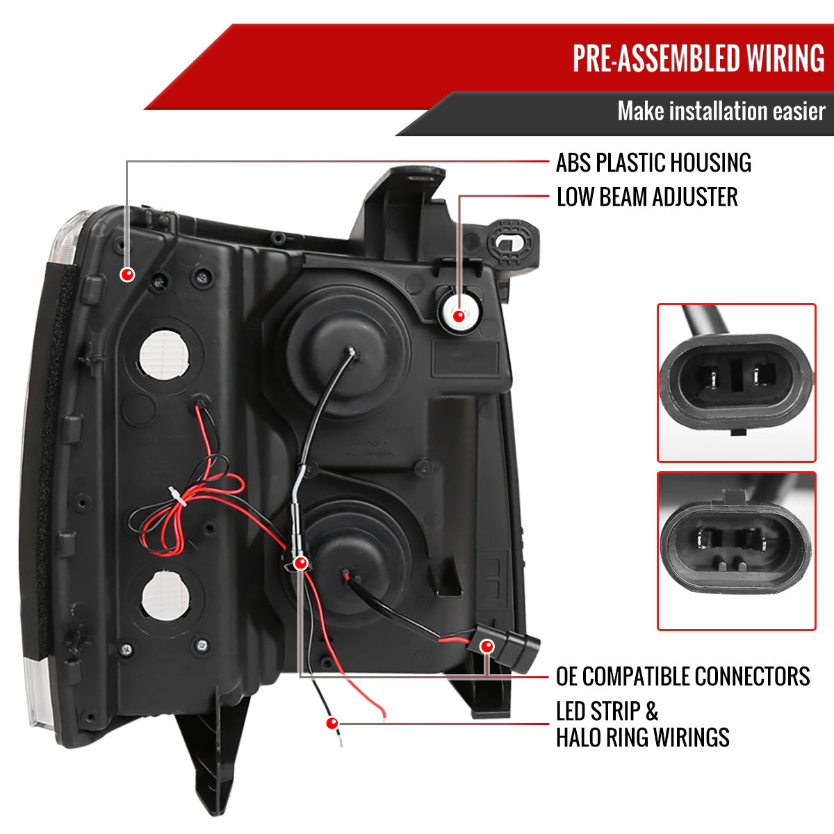 08 Silverado Dual Blk Spec-D smoked headlights