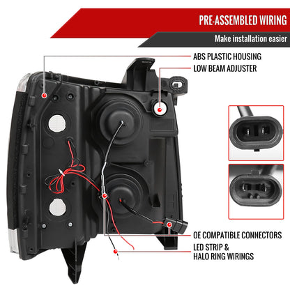 08 Silverado Dual Blk Spec-D smoked headlights