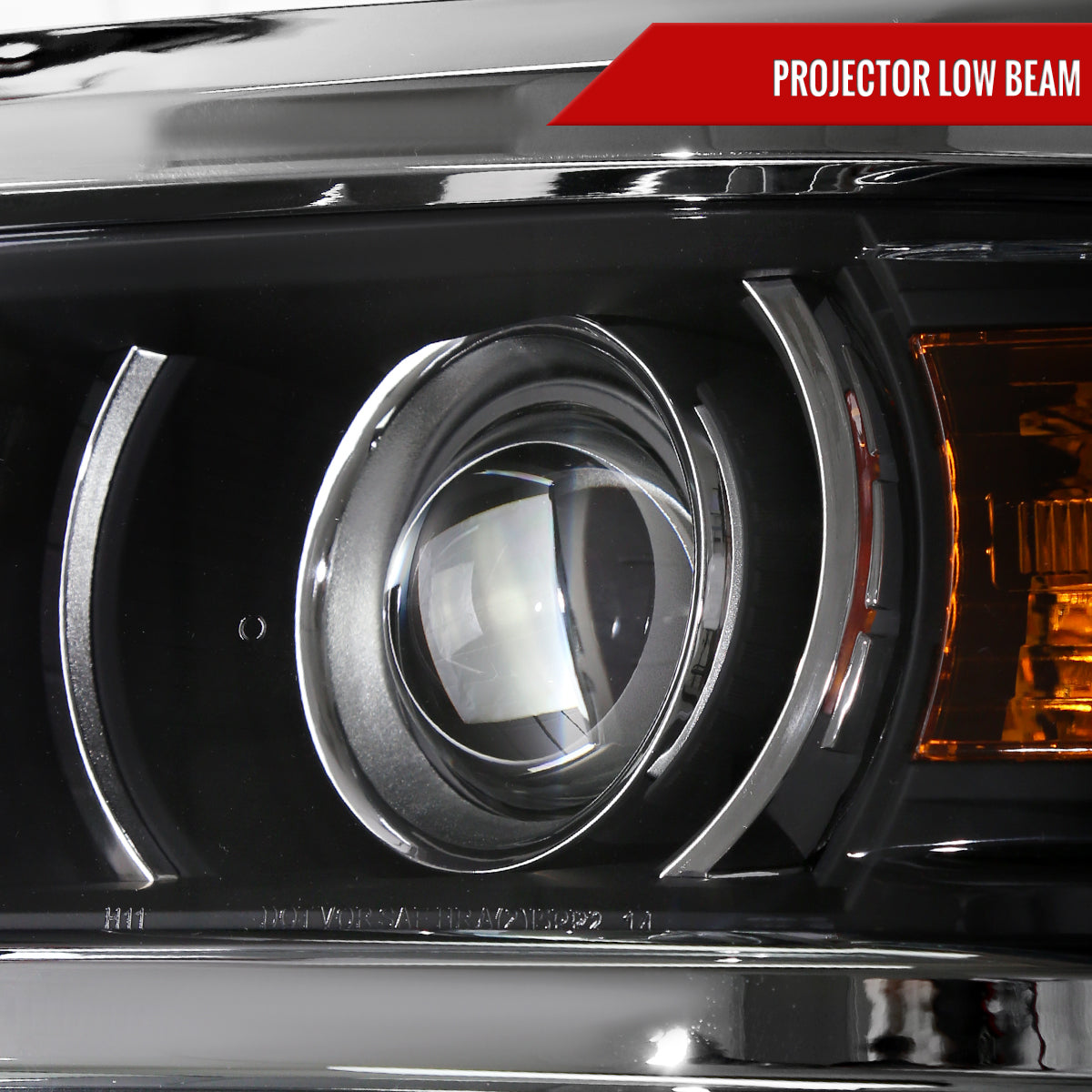 Spec-D 2016 SilveradoProjector Black Trim chrome headlights