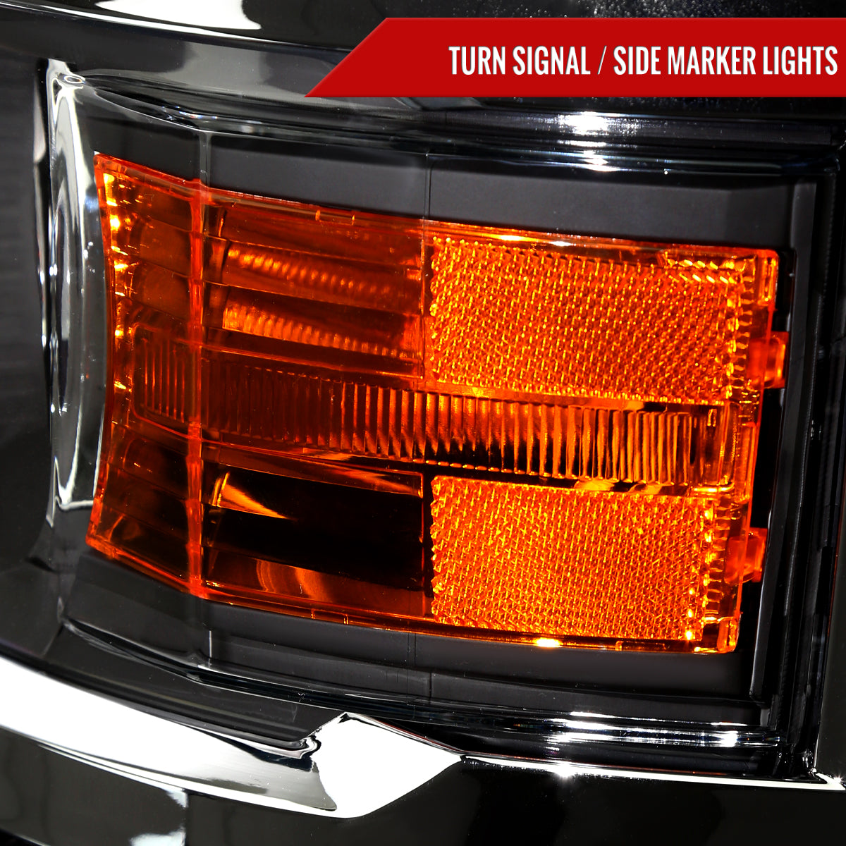 Spec-D 2014 SilveradoProjector Black Trim chrome custom headlights