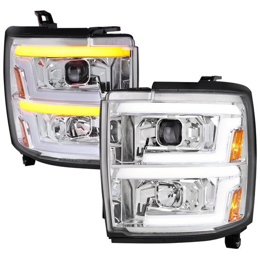Spec-D 2015 Chevy Silverado 2500HD 3500HD chrome headlights upgrade