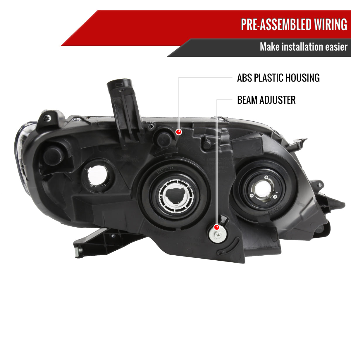 Spec-D 2011-2020 Toyota Sienna Projector Black Headlights