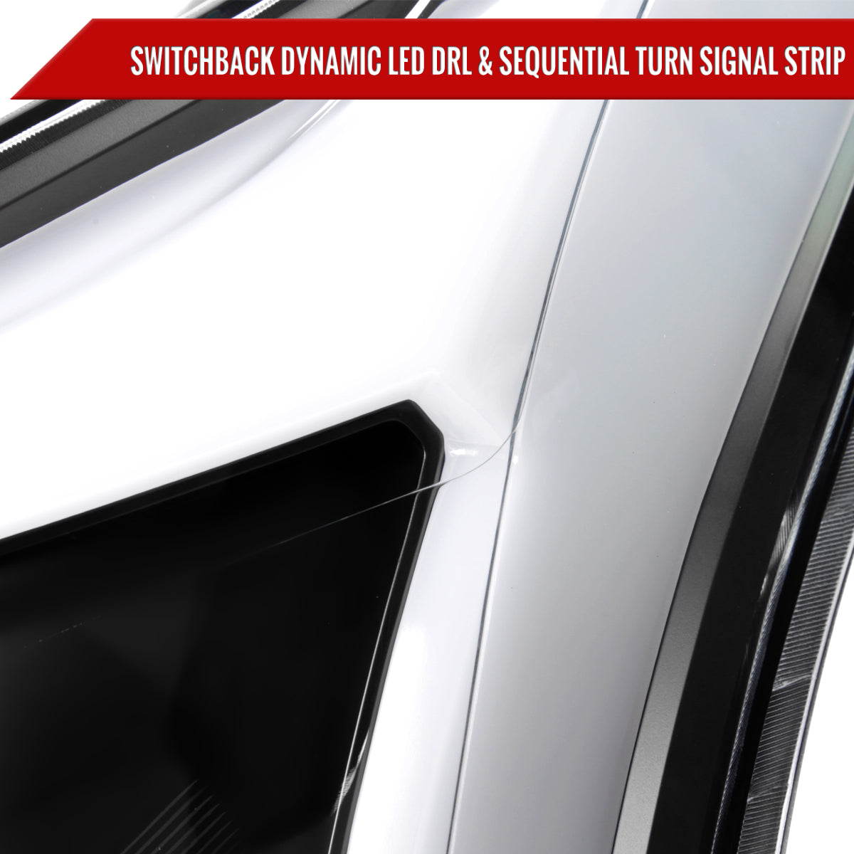 Spec-D 2010-2016 Cadillac SRX Projector w/ Switchback Sequential Turn Signal LED Bar Black Headlights