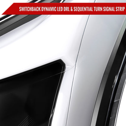 Spec-D 2010-2016 Cadillac SRX Projector w/ Switchback Sequential Turn Signal LED Bar Black Headlights