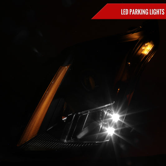 2011 Cadillac SRX Spec-D black aftermarket headlights
