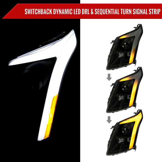 2011 Cadillac SRX Blk Spec-D smoked aftermarket headlights