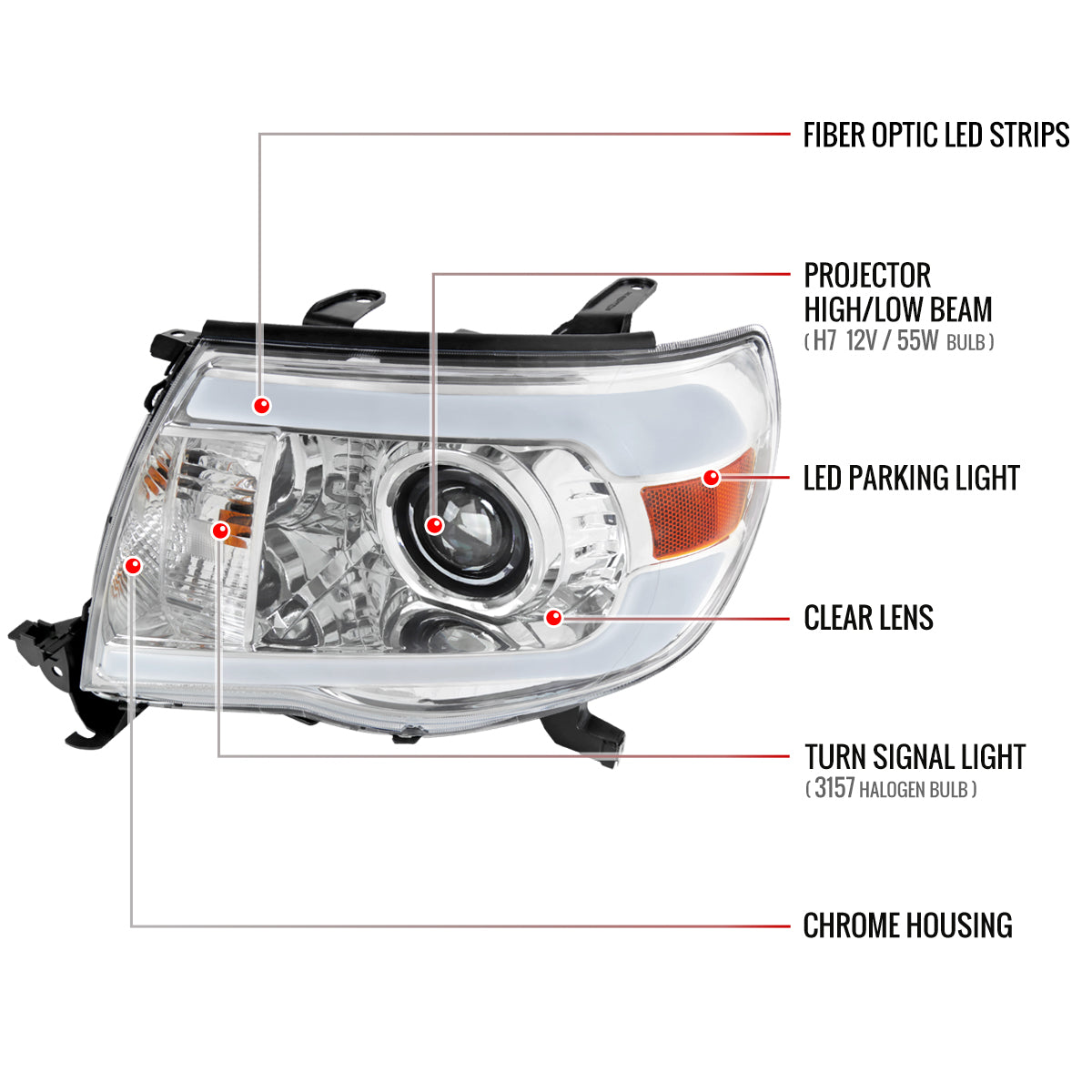 Spec-D Tacoma 07 chrome headlights