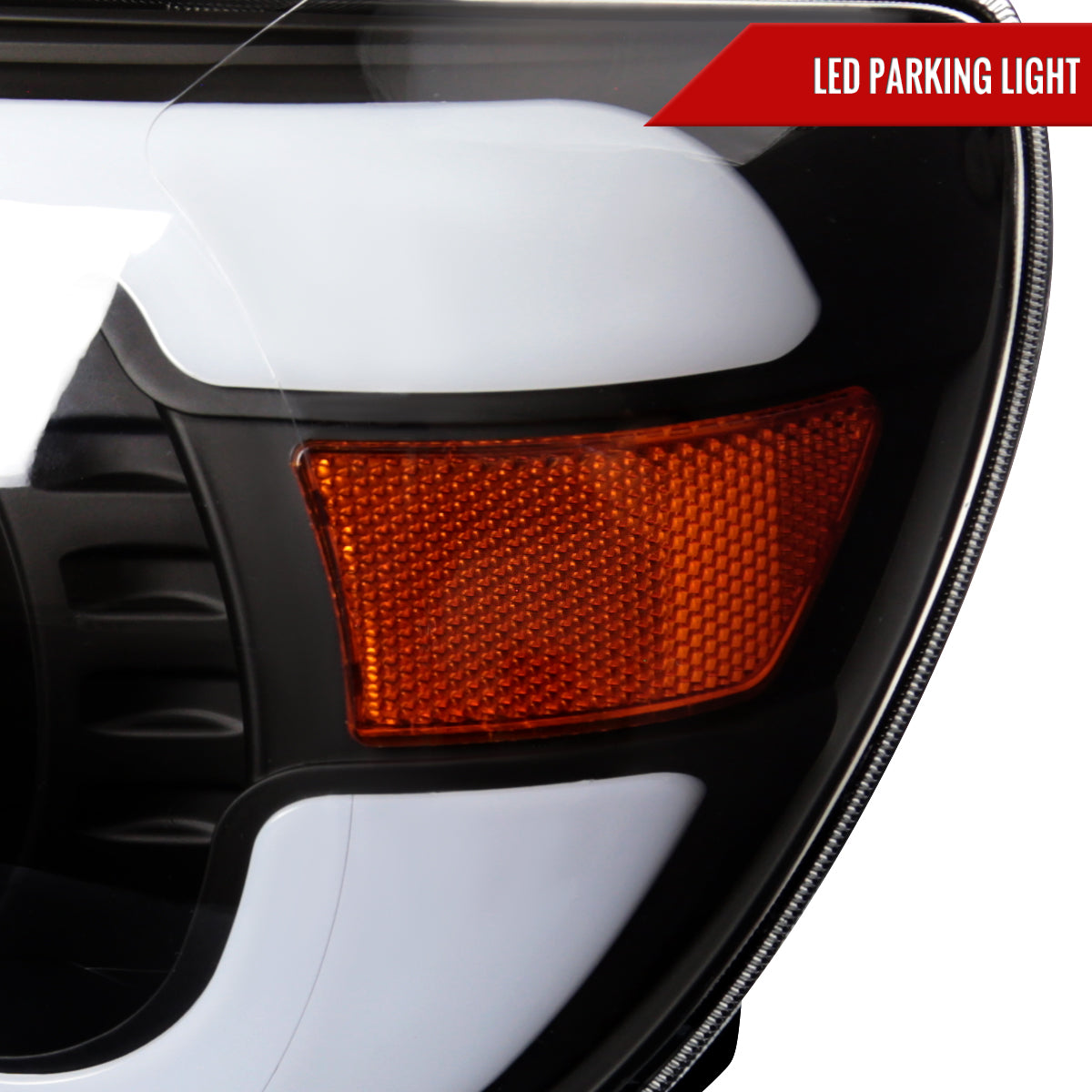 Spec-D 2005-2011 Toyota Tacoma LED Bar Projector Black Headlights