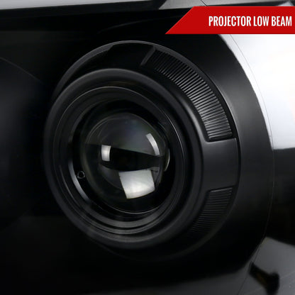 Spec-D 2005-2011 Toyota Tacoma LED Bar Projector w/ Sequential Turn Signal Lights Black Headlights