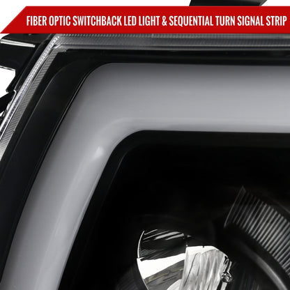Spec-D 2005-2011 Toyota Tacoma LED Bar Projector w/ Sequential Turn Signal Lights Black Headlights