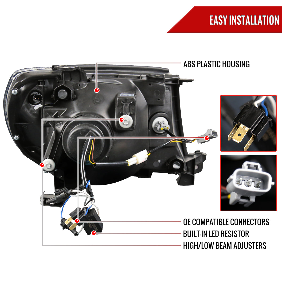 06 Tacoma Spec-D chrome Projector Headlights
