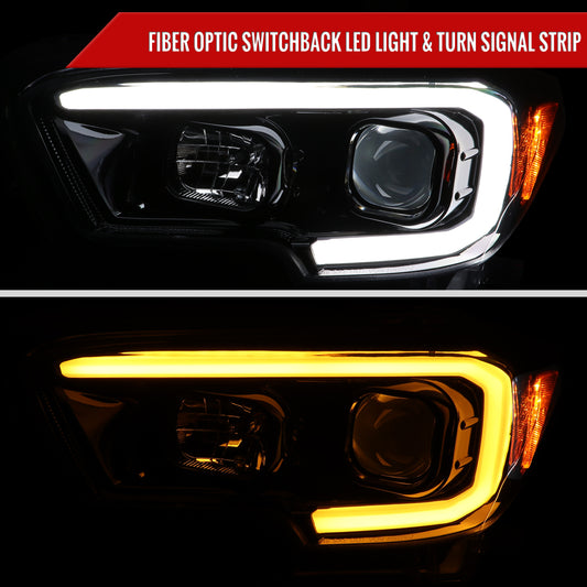 2017 Tacoma GL Spec-D black aftermarket C bar Projector headlights