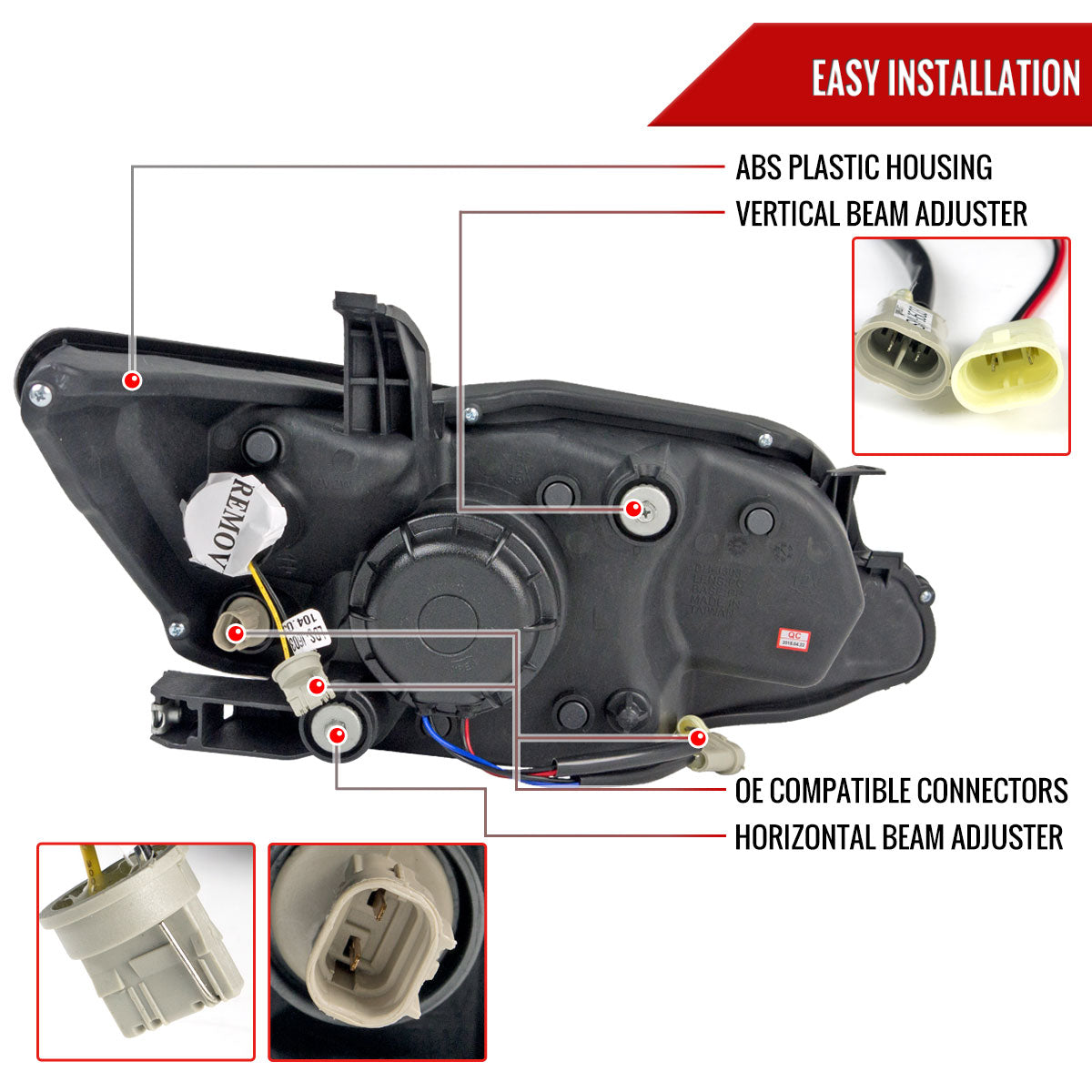 Spec-D 2011-2013 Scion tC LED Bar Projector GL Black w/Smoked Lens Headlights