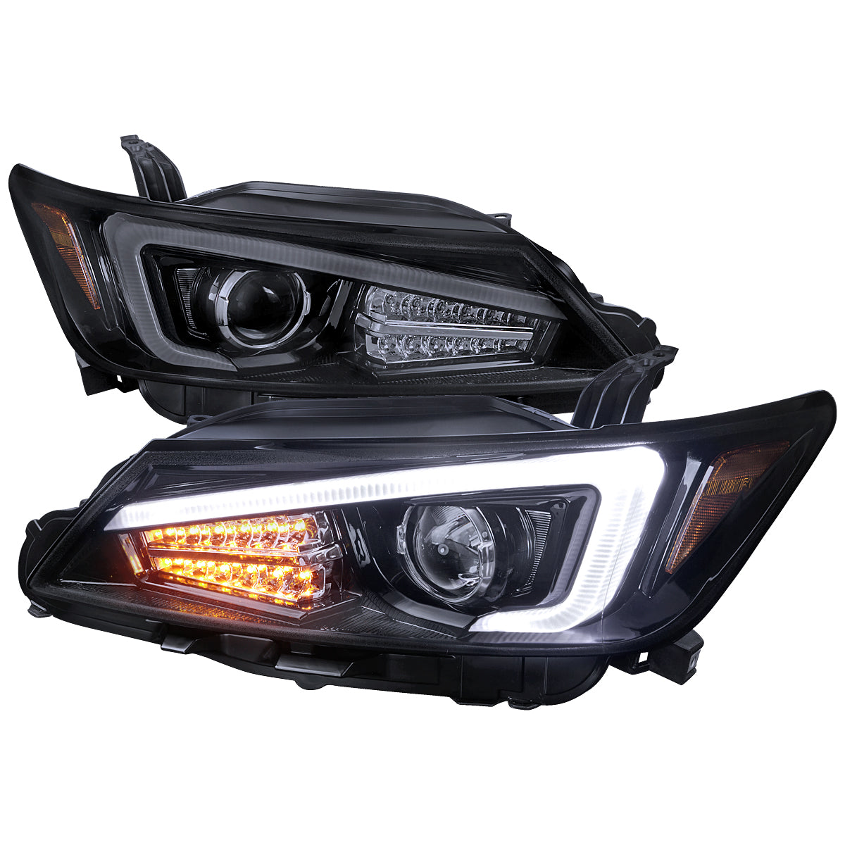 Spec-D 2011-2013 Scion tC LED Bar Projector GL Black w/Smoked Lens Headlights