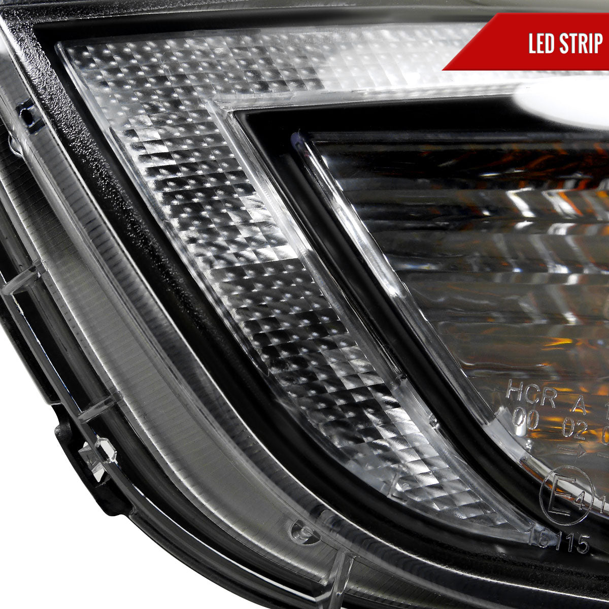 Spec-D 2010-2013 Hyundai Tucson Projector LED Strip Black Headlights