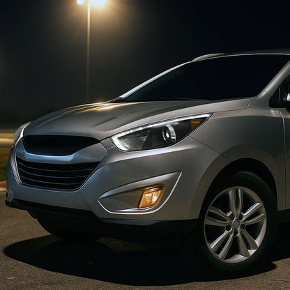 Spec-D 2010-2013 Hyundai Tucson Projector LED Strip Black Headlights