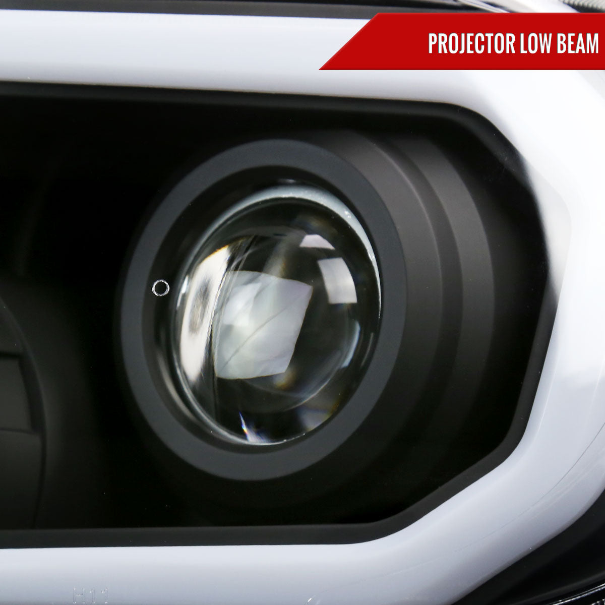 Spec-D 2007-2013 Toyota Tundra/2008-2017 Sequoia Retro Style LED Tube Projector with LED Turn Signals Black Headlights