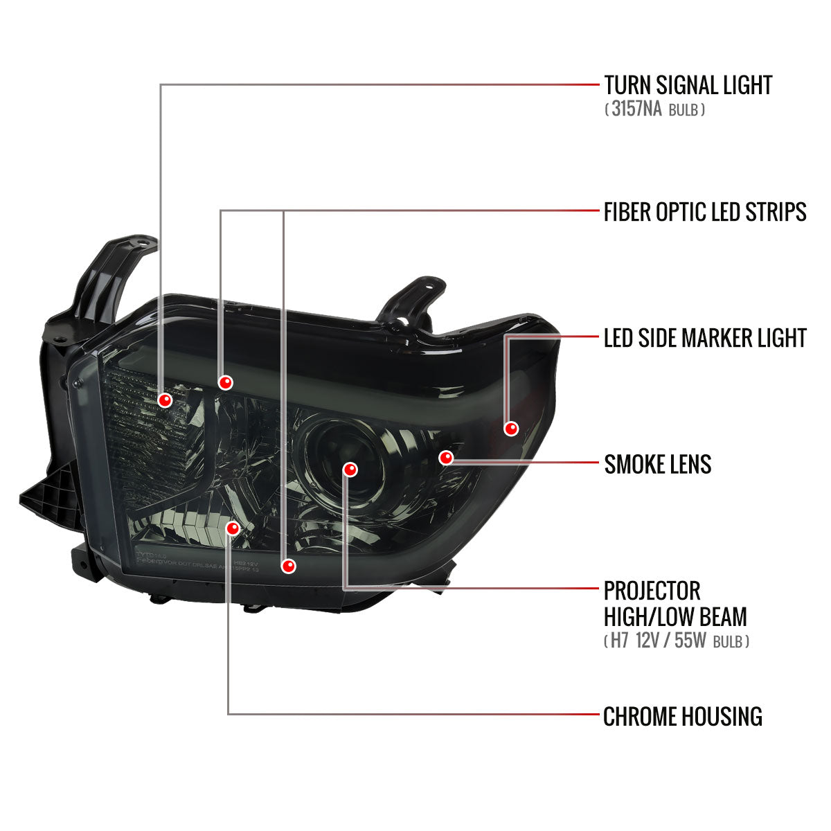 Spec-D Tundra 16 chrome headlights