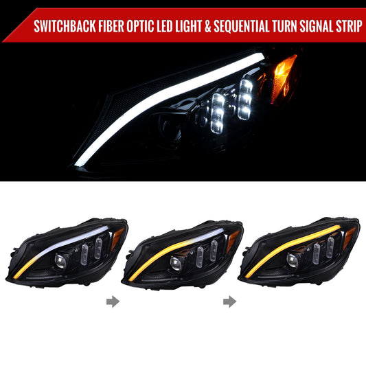 2016 Mercedes-Benz C-Class W205 Spec-D black aftermarket headlights