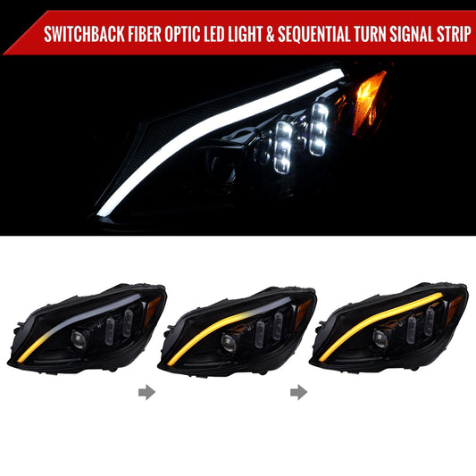 2016 Mercedes C-Class W205 Blk Spec-D smoked aftermarket headlights