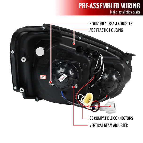 Spec-D 04-05 Impreza Projector Black Headlights smoke Lens