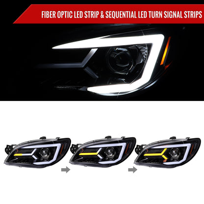 2007 Subaru Impreza WRX STI Spec-D black aftermarket sequential LED headlights