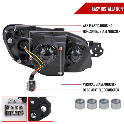 07 Subaru Impreza WRX STI Spec-D black sequential sequential LED headlights
