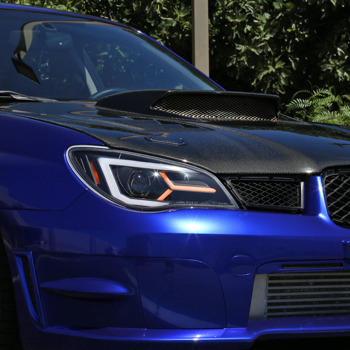 Spec-D 2006-2007 Subaru Impreza WRX STI LED Bar Sequential Turn Signal Projector Black Headlights