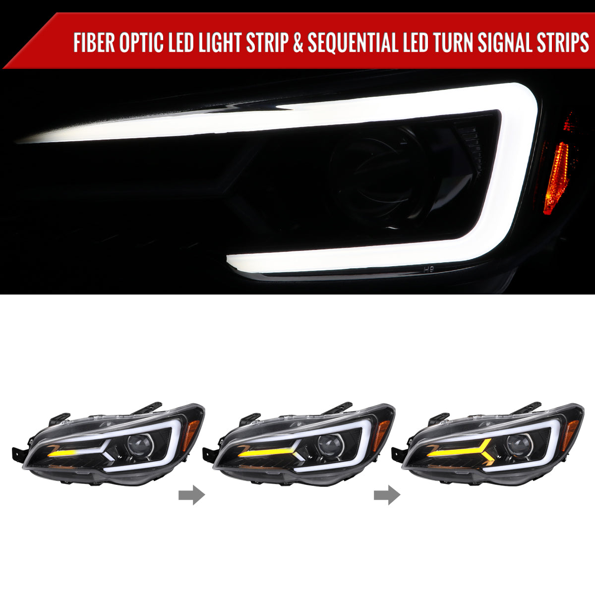 2016 Subaru Impreza WRX STI Spec-D Gloss Black aftermarket headlights