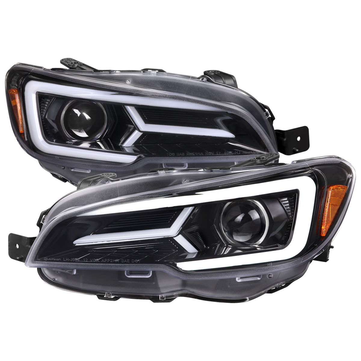 Spec-D 2015 Subaru Impreza WRX STI Gloss Black headlights upgrade