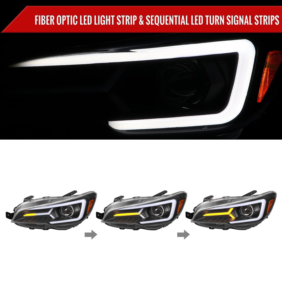 2016 Subaru Impreza WRX STI Spec-D black aftermarket headlights