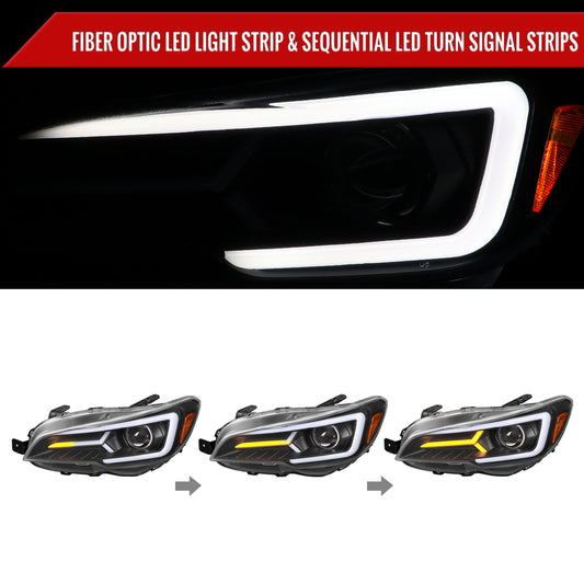 2016 Subaru Impreza WRX STI Spec-D black aftermarket headlights