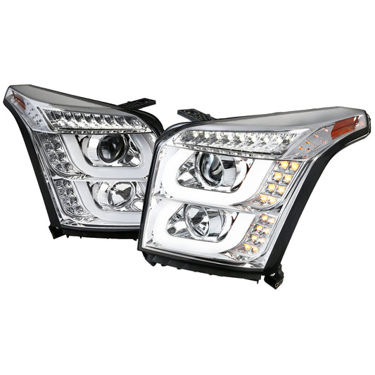 Spec-D 2015 GMC Yukon XL chrome headlights upgrade